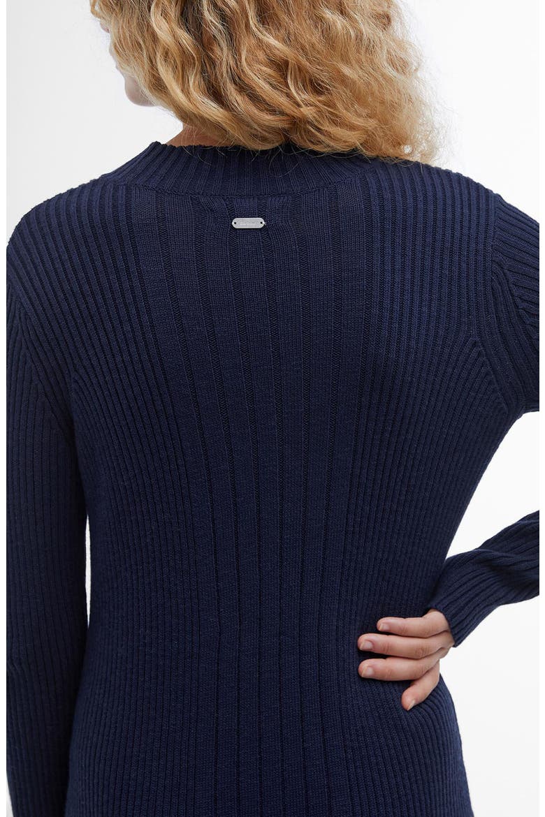 Ingrid Long Sleeve Cotton Rib Sweater Dress, Alternate, color, NAVY