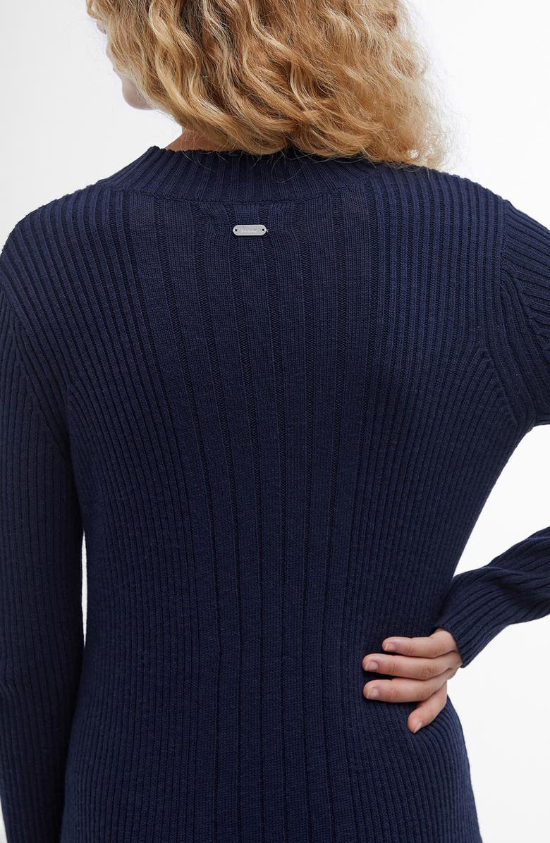 Barbour Ingrid Long Sleeve Cotton Rib Sweater Dress, Alternate, color,