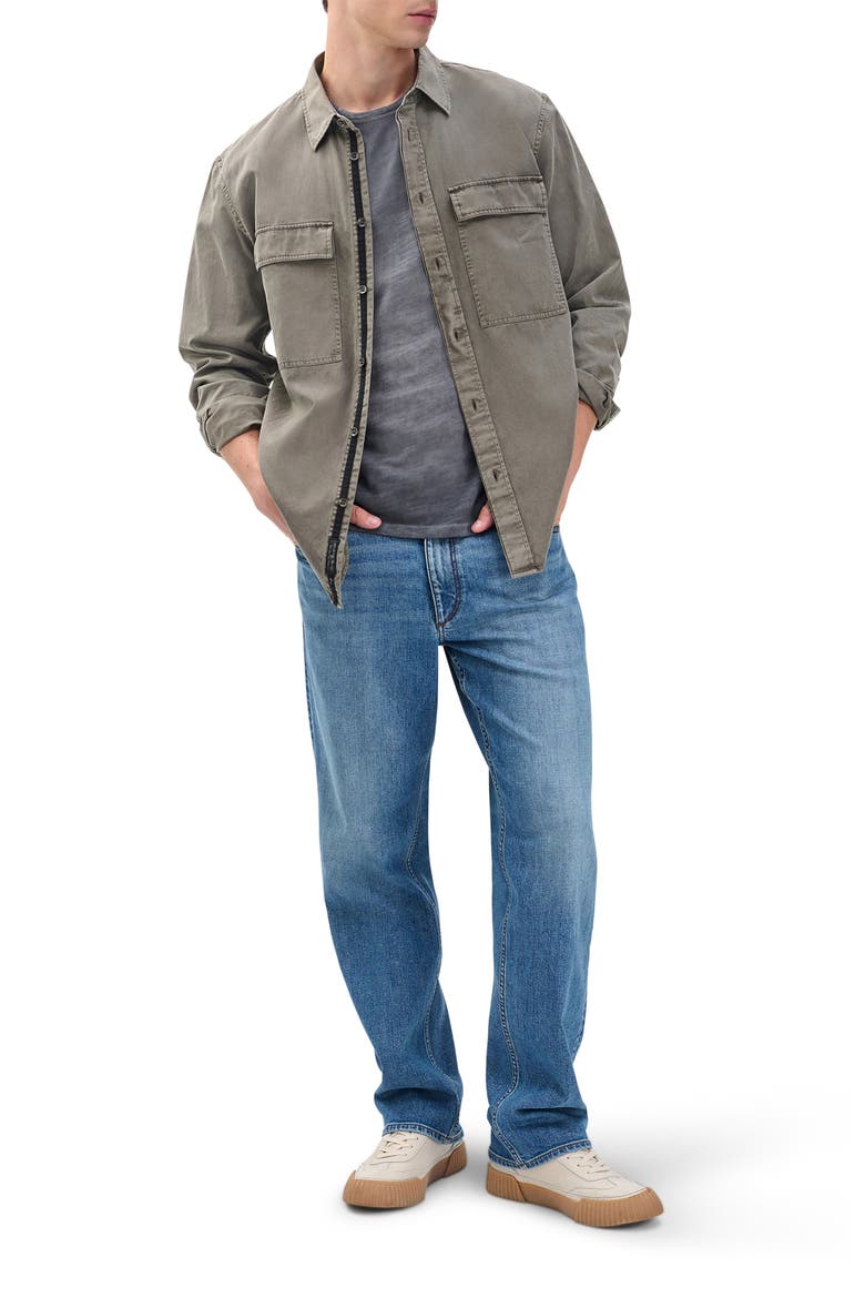 Finch Cotton & Lyocell Button-Up Overshirt, Alternate, color, BROWN