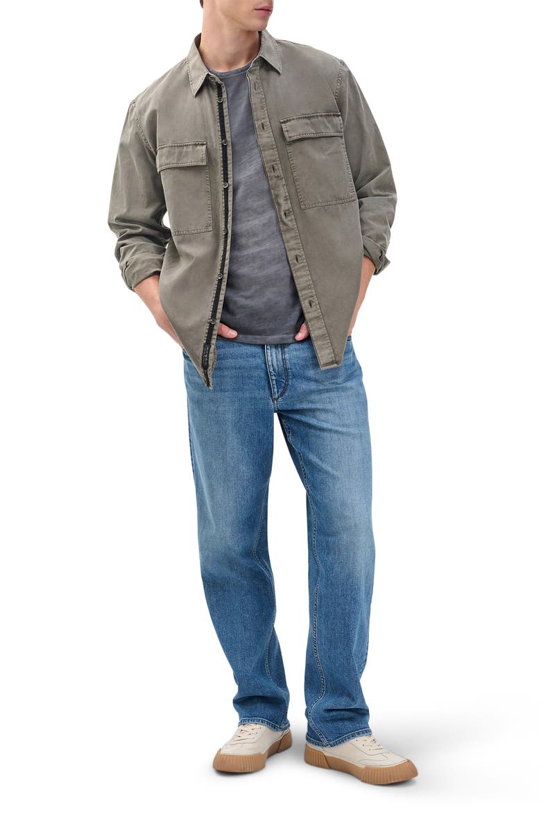 rag & bone Finch Cotton & Lyocell Button-Up Overshirt, Alternate, color, Brown