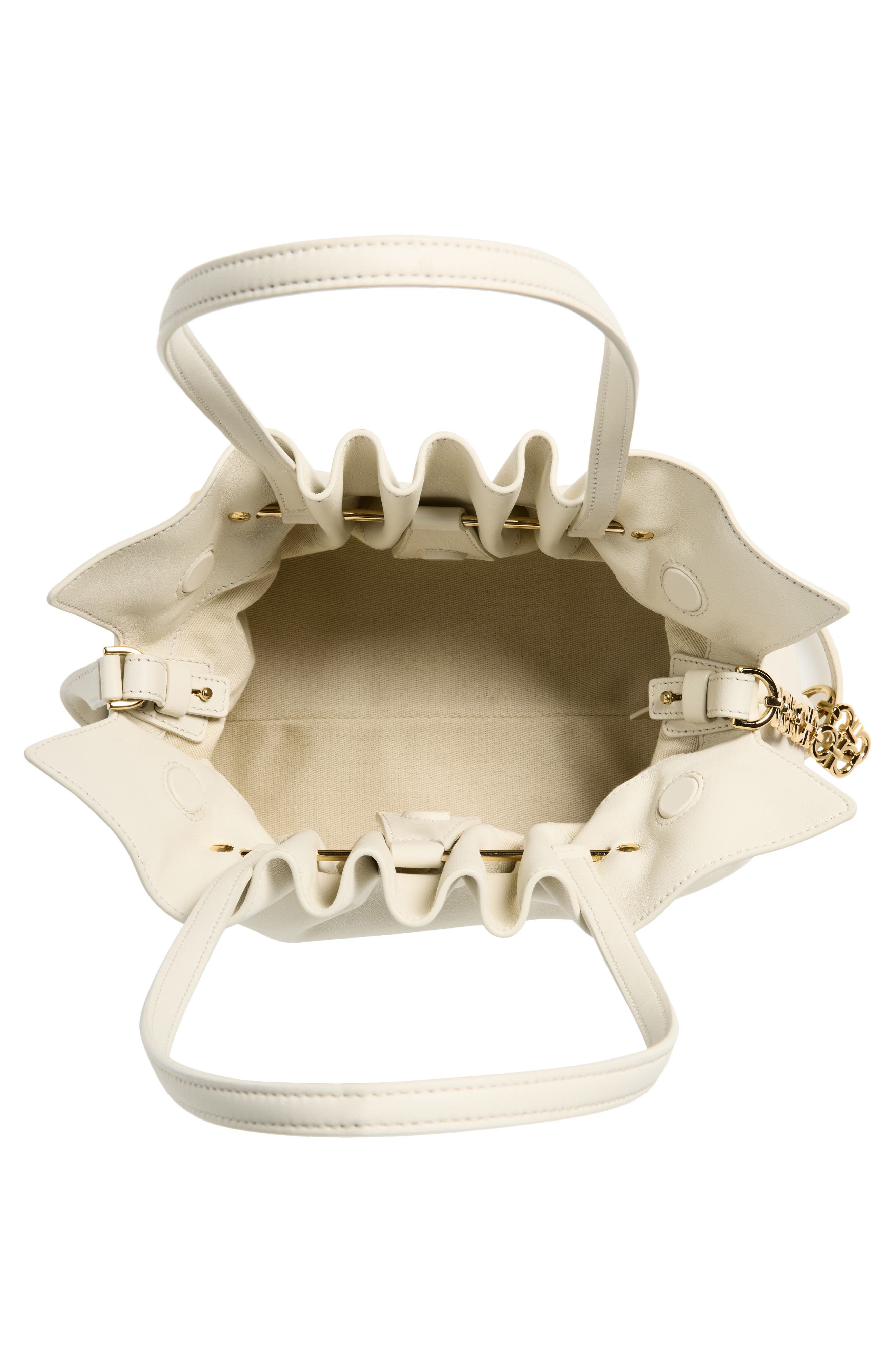 Small Gancio Piercing Soft Leather Shoulder Bag, Alternate, color, MASCARPONE