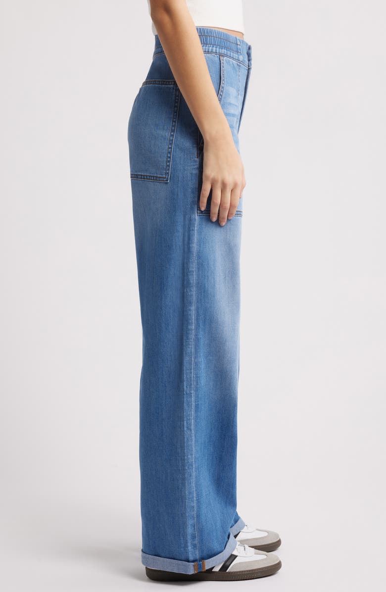 1822 Denim High Waist Cuffed Wide Leg Utility Jeans, Alternate, color, 