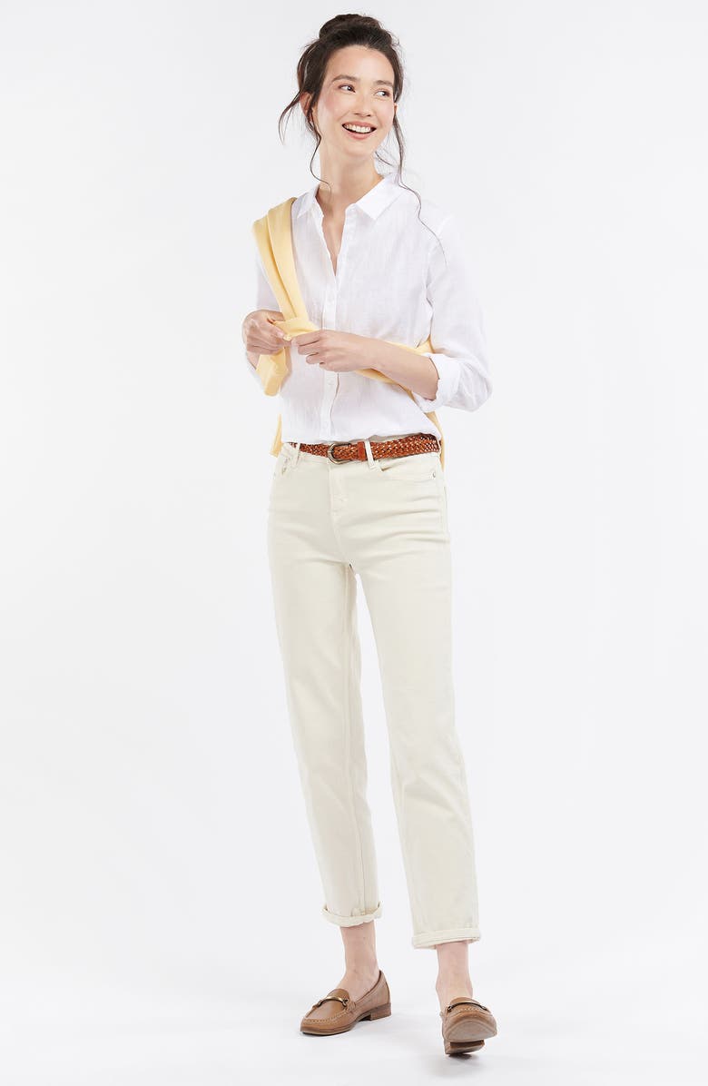 Barbour Marine Linen Button-Up Shirt, Alternate, color, White