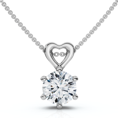 3/4Ct Lab Grown Diamond Solitaire Pendant 14k Gold 18" Necklace & Chain