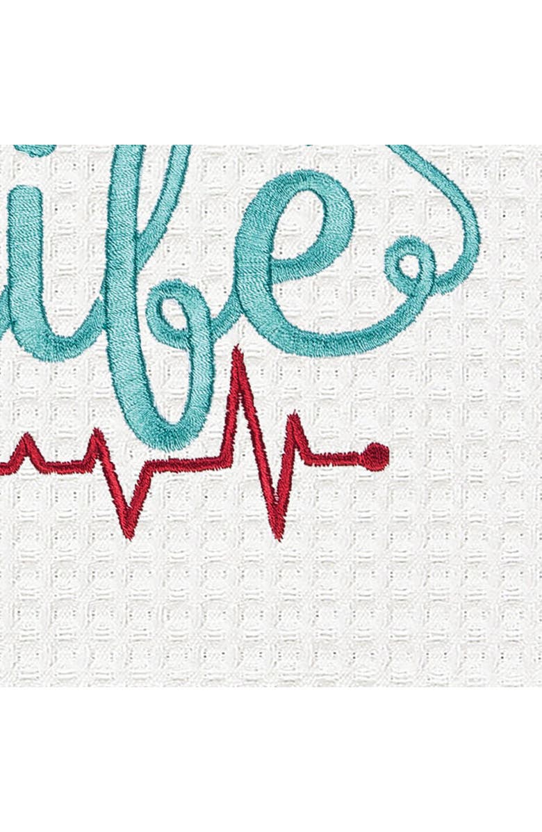 C&F Home Nurse Life Kitchen and Bathroom Embroidered Waffle Hand Towel, Alternate, color, Red