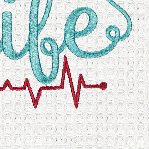 C & F Home C&f Home Nurse Life Kitchen And Bathroom Embroidered Waffle Hand Towel In White