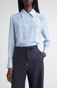 Max Mara Studio Nola Geometric Print Silk Top