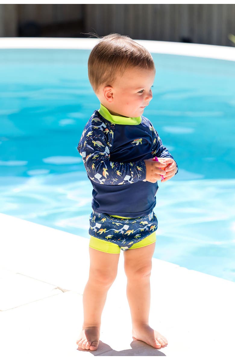 Splash About Kids Long Sleeve Rash Guard, Alternate, color, Crocodile Swamp