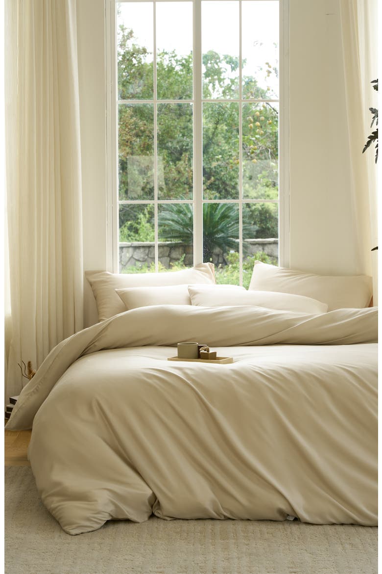 Sateen Duvet Cover, Alternate, color, SAND