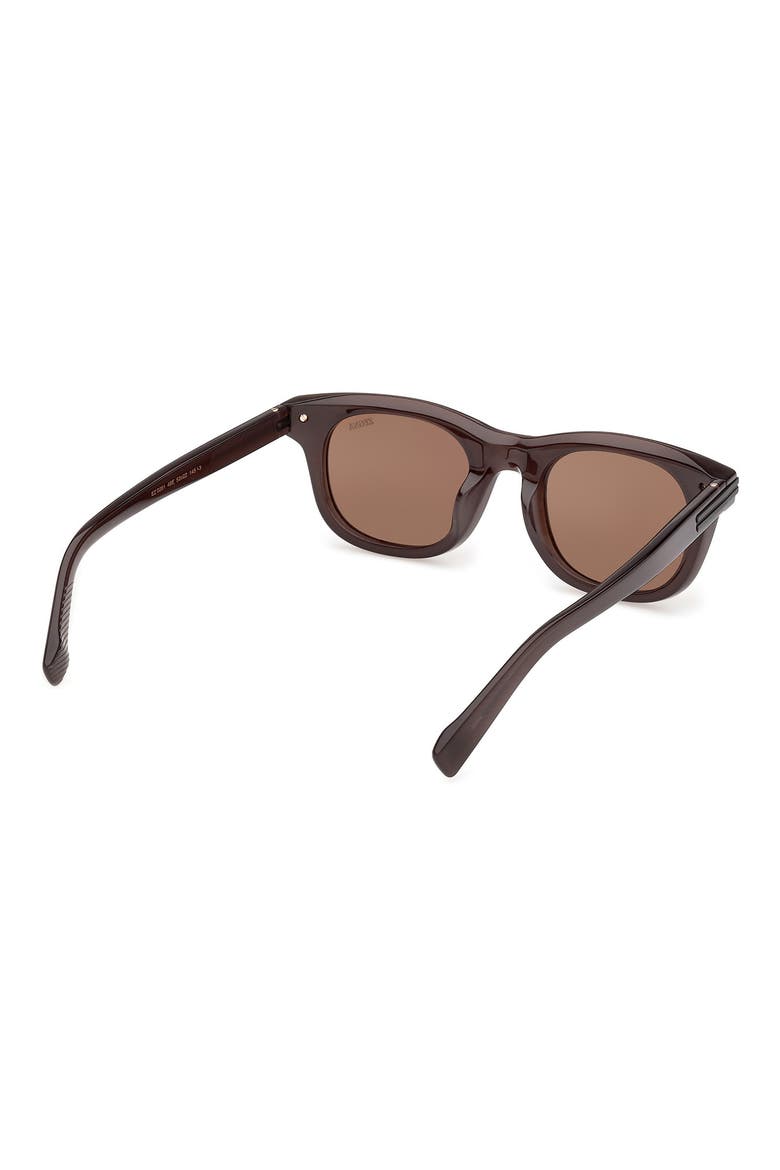 54mm Geometric Sunglasses, Alternate, color, BROWN/ BROWN METAL/ ROVIEX