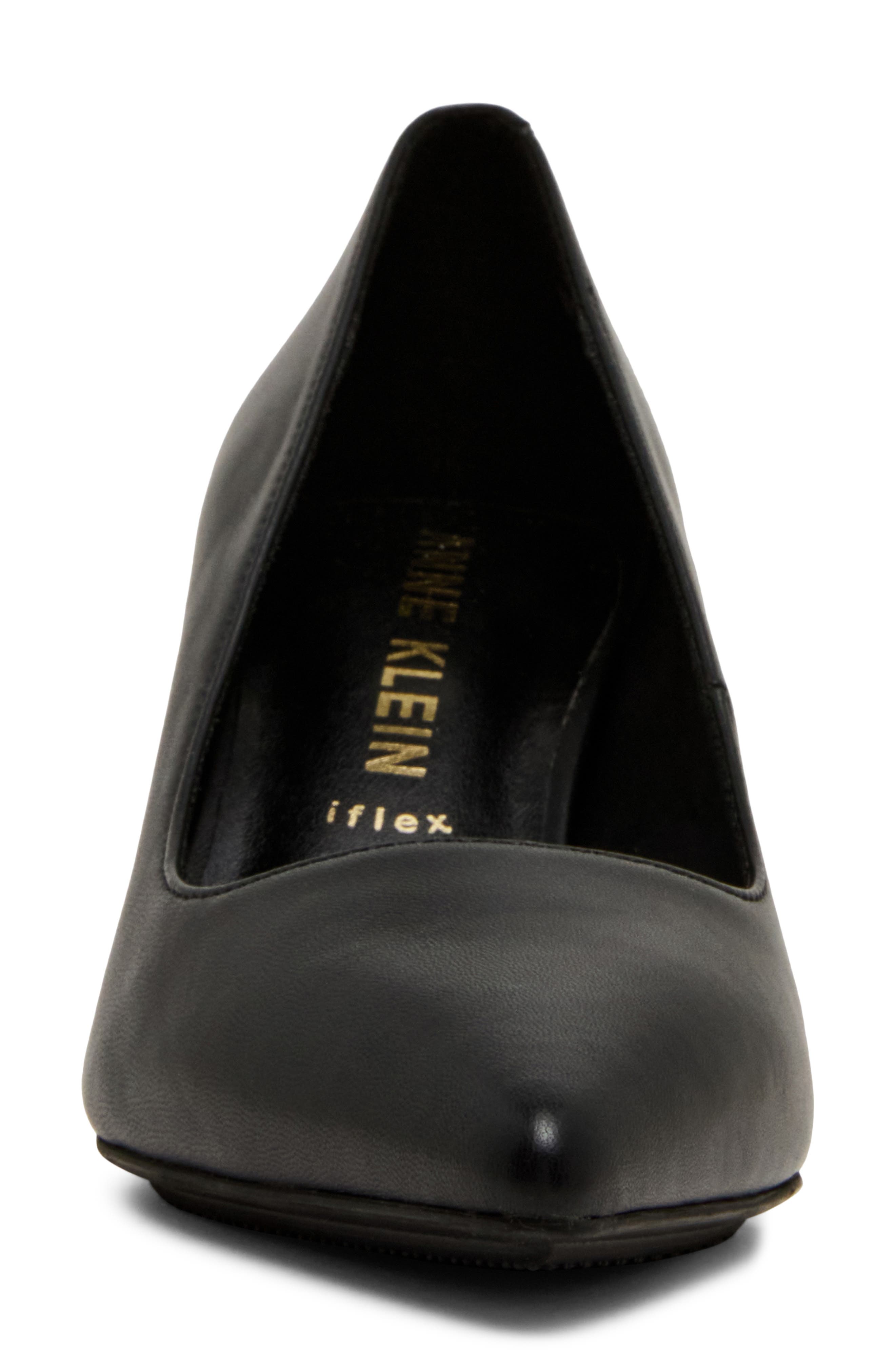 Anne Klein Relena Pointed Toe Pump, Alternate, color, Black Leather