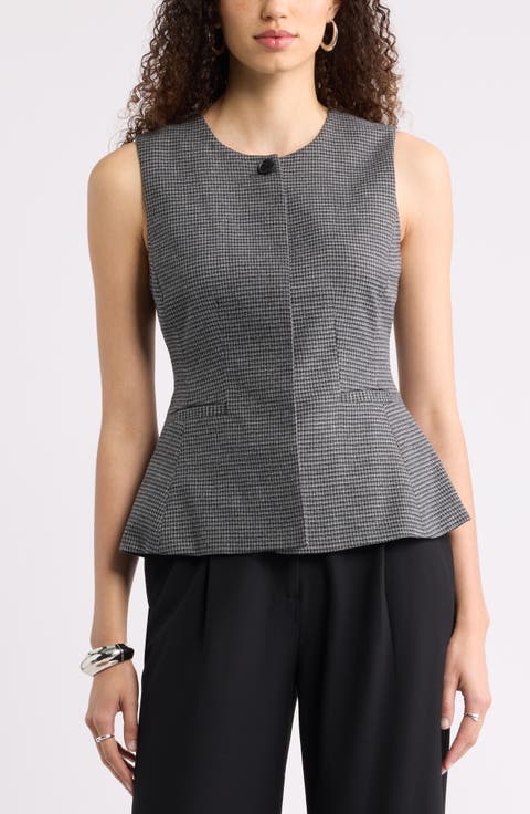 Patterned Peplum Vest