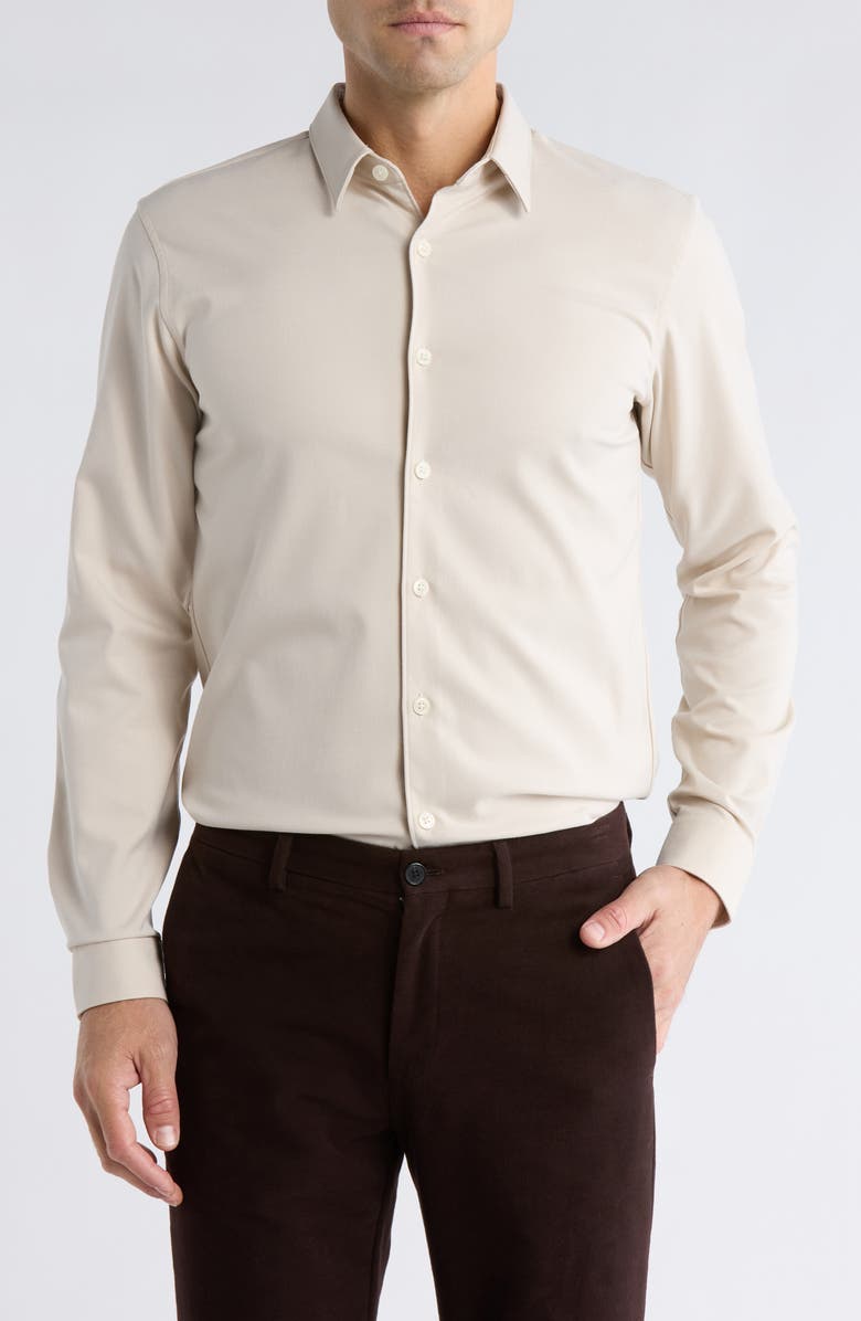 Theory Rammy Flannel Button-Up Shirt, Main, color, Warm Almond
