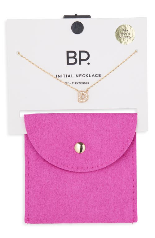 Bp. Pavé Crystal Initial Necklace In Gold