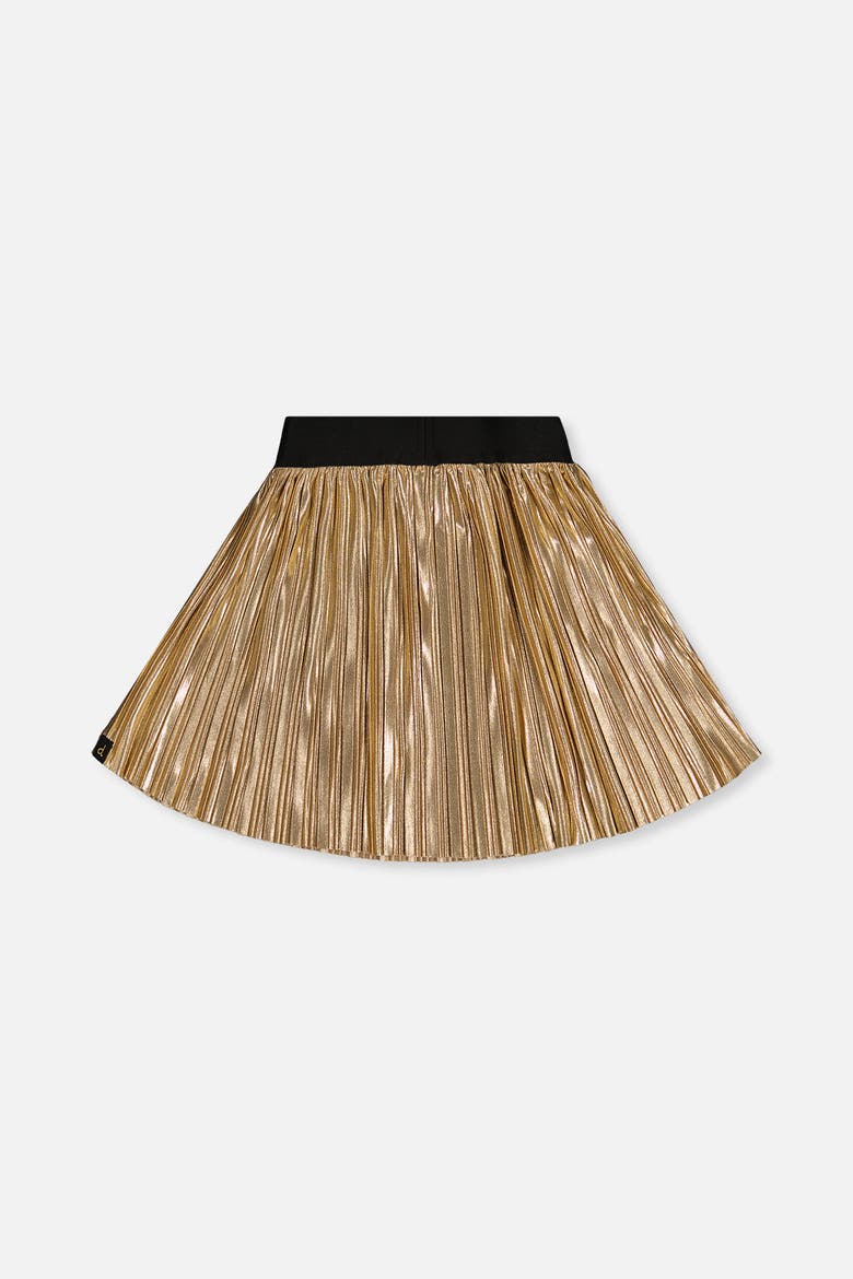 Accordion Pleated Elastic Waist A-Line Skirt, Alternate, color, Gold
