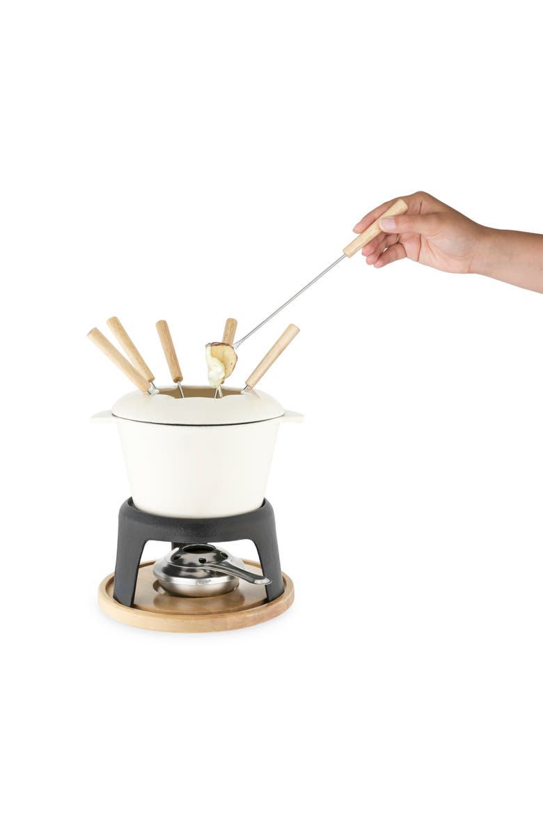 TWINE Cast Iron Fondue Set, Alternate, color, White