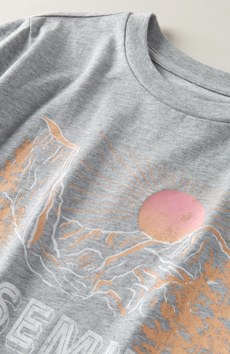 Treasure & Bond Kids' Crop Cotton Graphic T-Shirt, Alternate, color, Grey Light Heather Yosemite