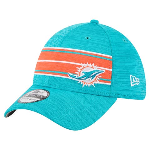 Men's New Era  Aqua Miami Dolphins Stripes 39THIRTY Flex Hat