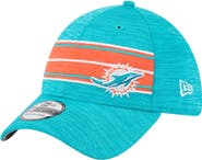 New Era Men's New Era Aqua Miami Dolphins Stripes 39THIRTY Flex Hat
