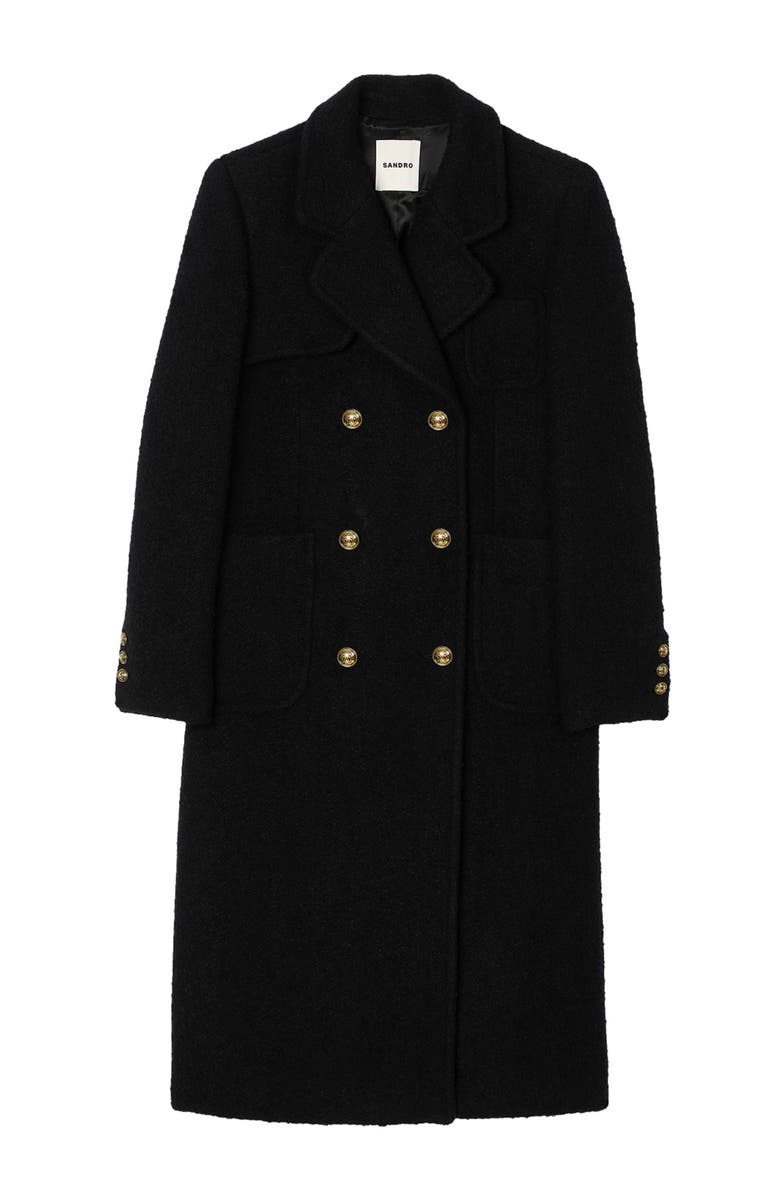 SANDRO Long double-breasted coat, Alternate, color, 