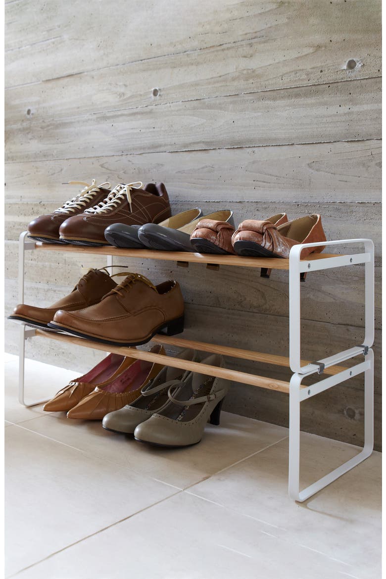 Plain White Shoe Rack, Alternate, color, WHITE