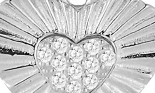 Sphera Milano Cubic Zirconia Burst Heart Pendant Necklace In Metallic