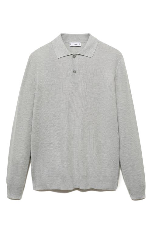 Mango Men's Micro-structured Cotton Polo Shirt In Gray