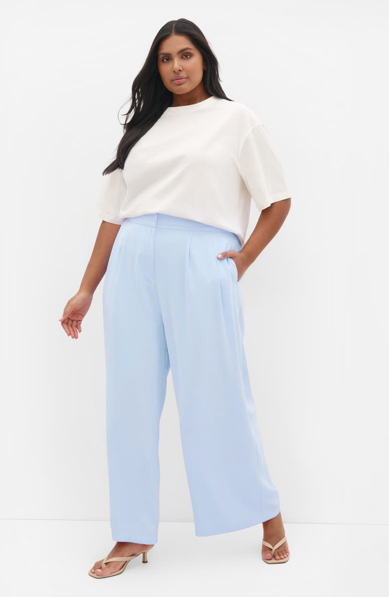 City Chic Holly Wide Leg Pants, Alternate, color, Sky Blue