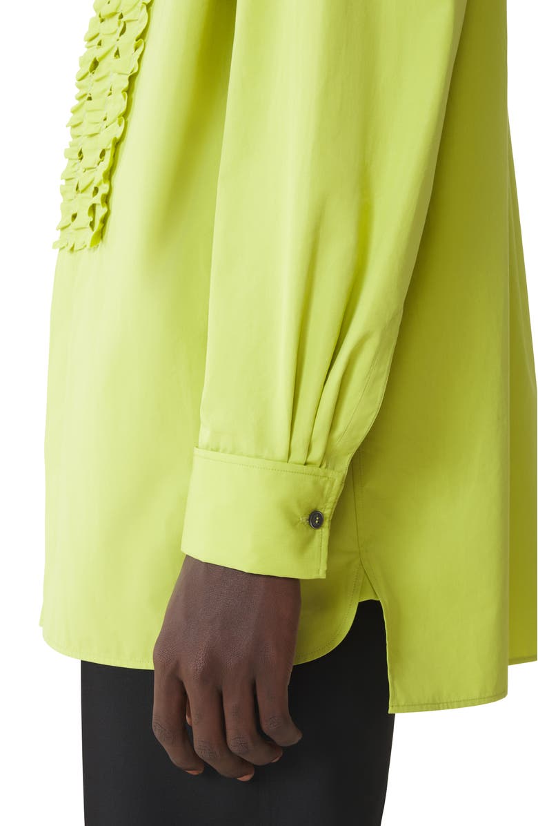 Lanvin Green Cotton Poplin Bib Front Shirt, Alternate, color, Absinth Green