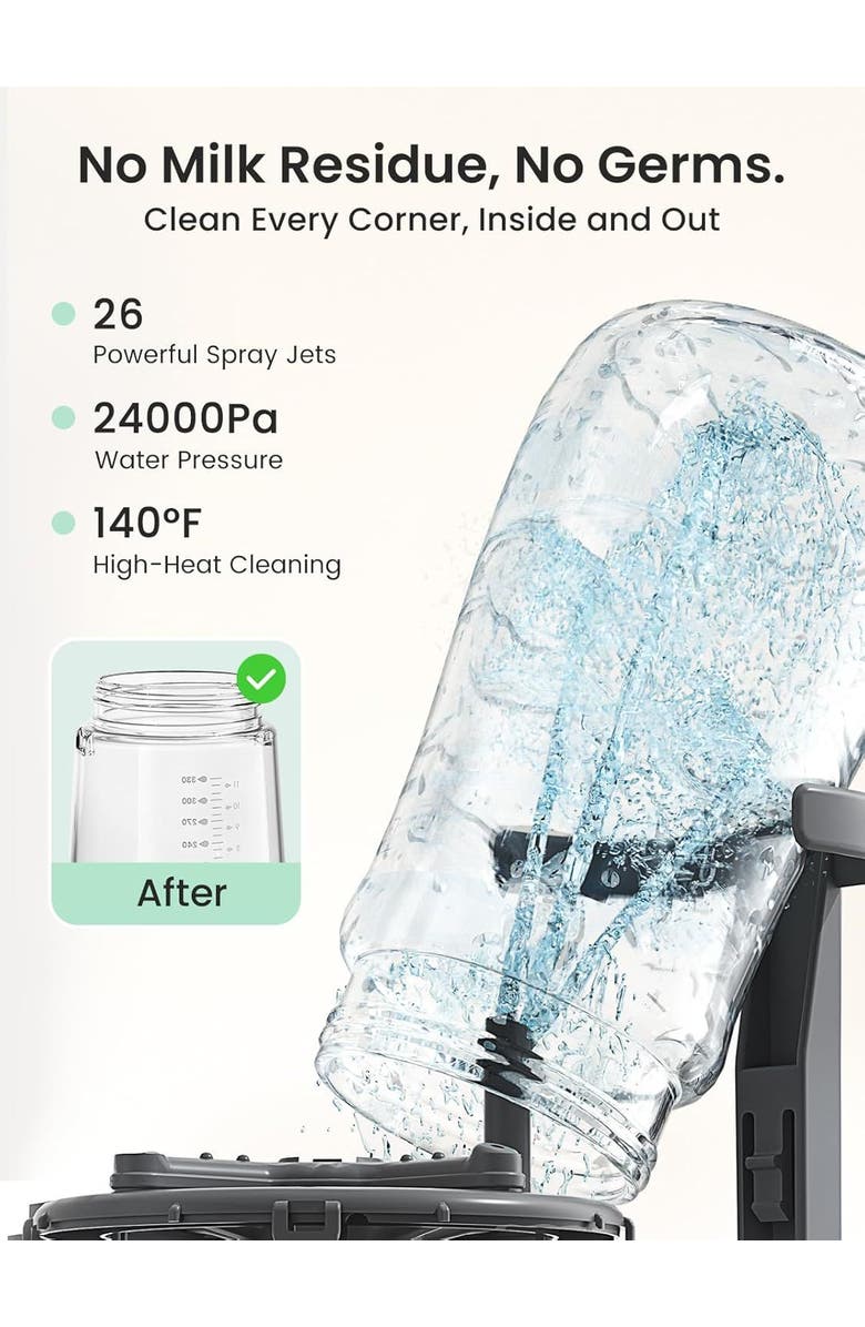 GROWNSY EaseClean Bottle Washer Pro, Alternate, color, White