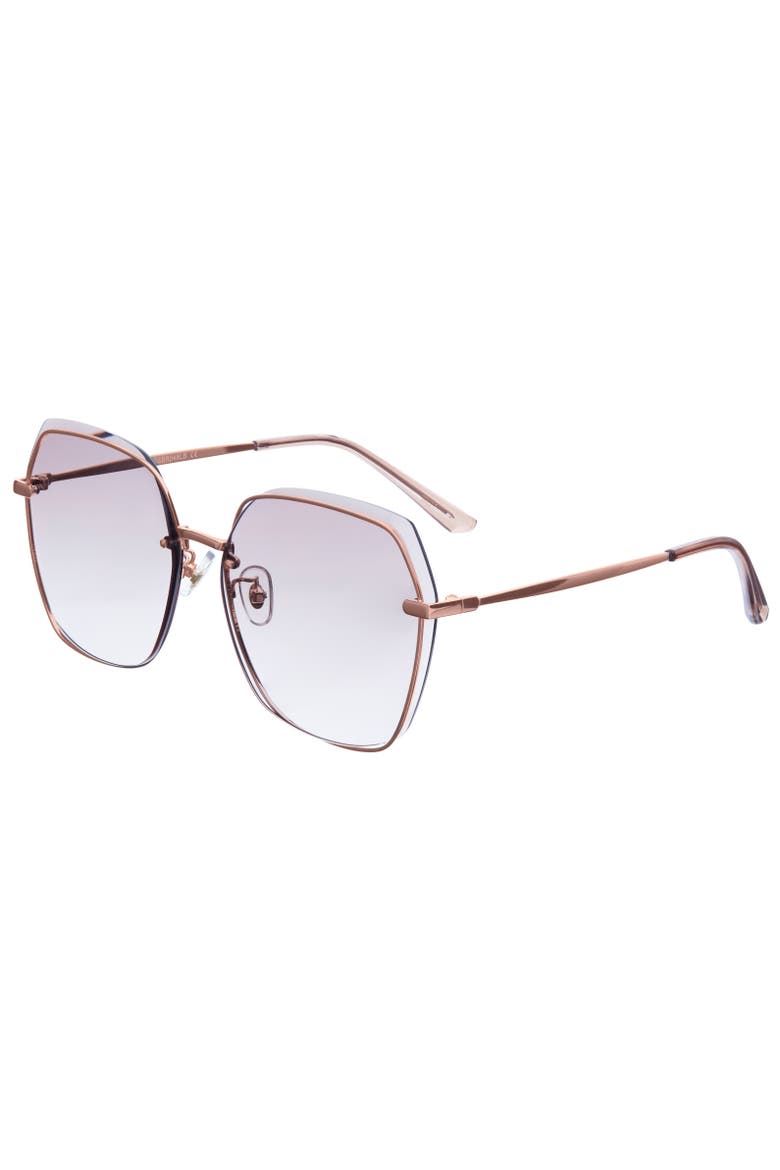 Renata Sunglasses, Alternate, color, Rose Gold/Purple