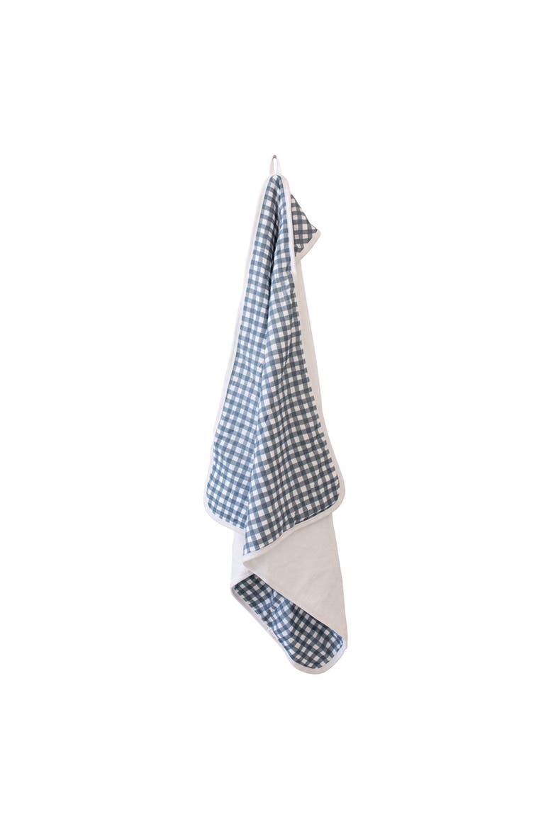 Hooded Towel, Alternate, color, Navy Gingham