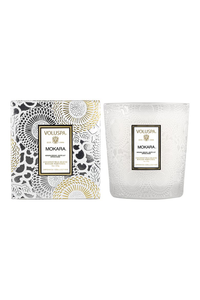 Mokara Boxed Classic Candle, Main, color, WHITE