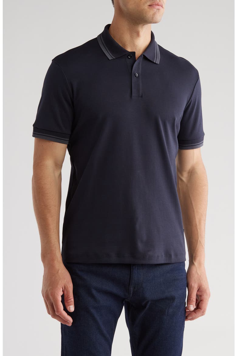 Parlay Tipped Cotton Polo, Main, color, DARK BLUE
