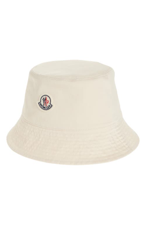 Shop Moncler Logo Patch Bucket Hat In White