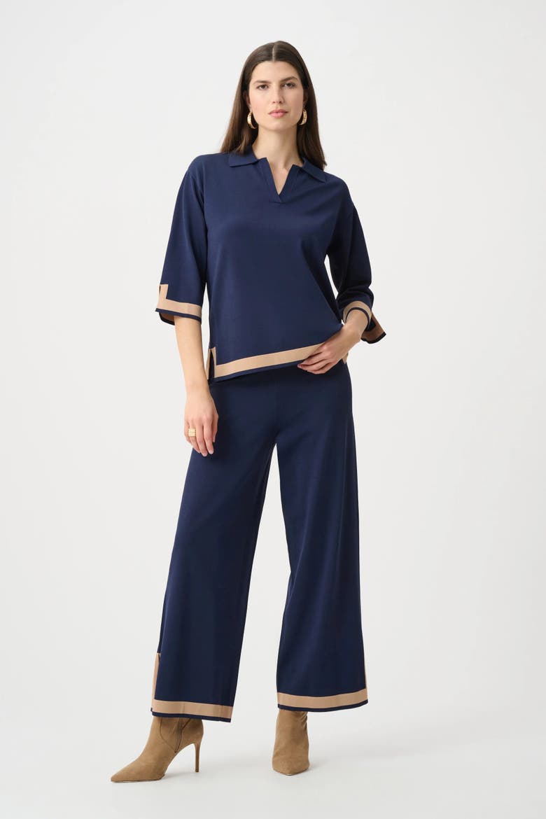 Sweater Knit Color Block Top, Alternate, color, Indigo/Camel