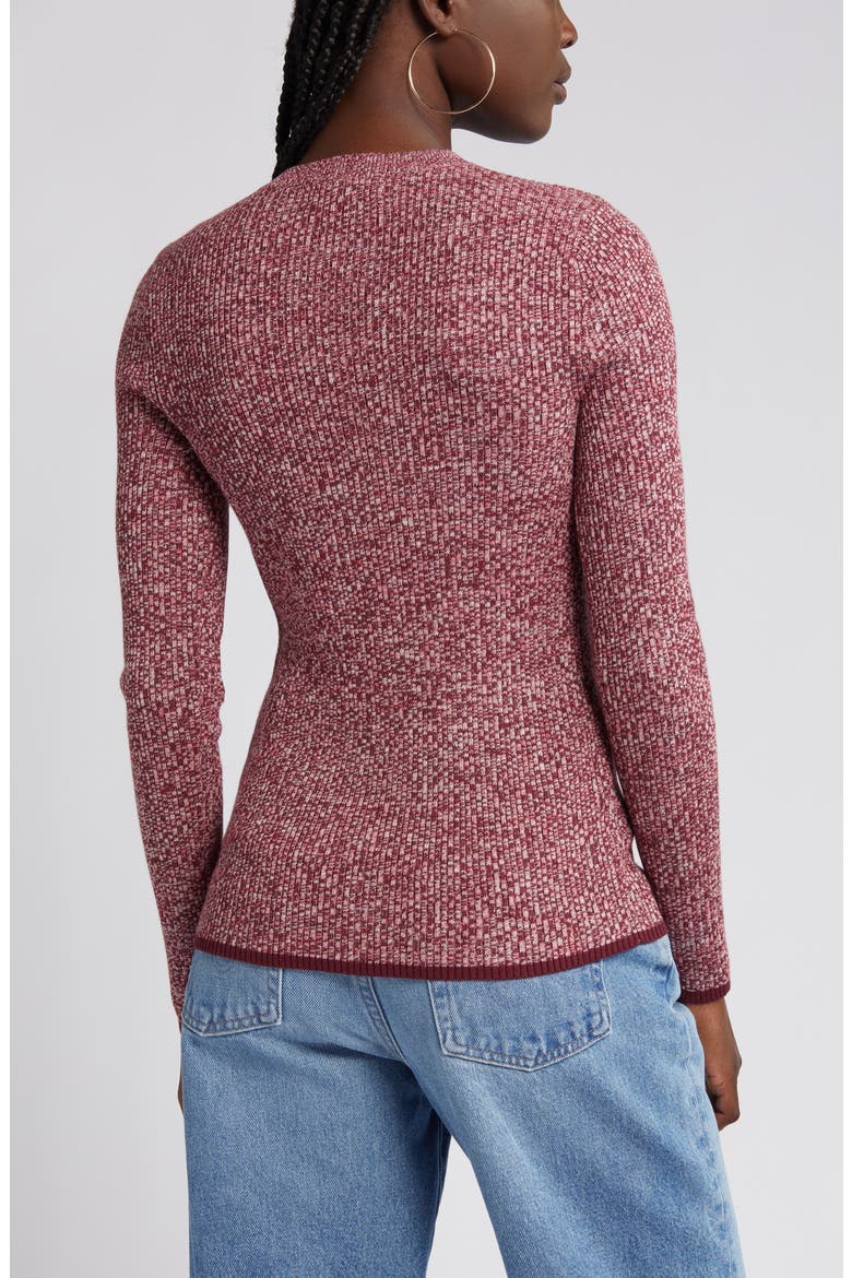 Crewneck Rib Sweater, Alternate, color, BURGUNDY COMBO