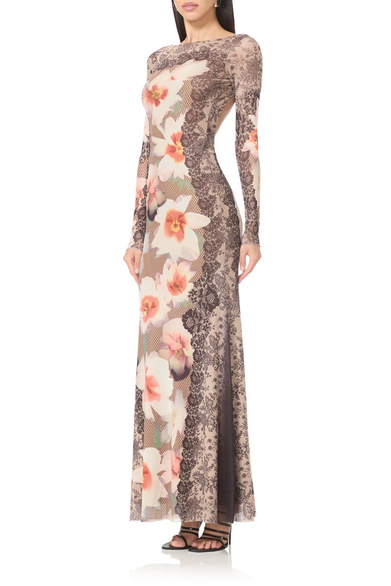 Talmo Long Sleeve Maxi Dress, Alternate, color, LACE FLORAL MIX