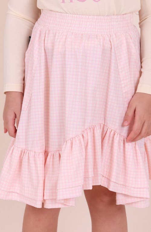 Tiny Tribe Kids' Plaid High-low Skirt In Pink