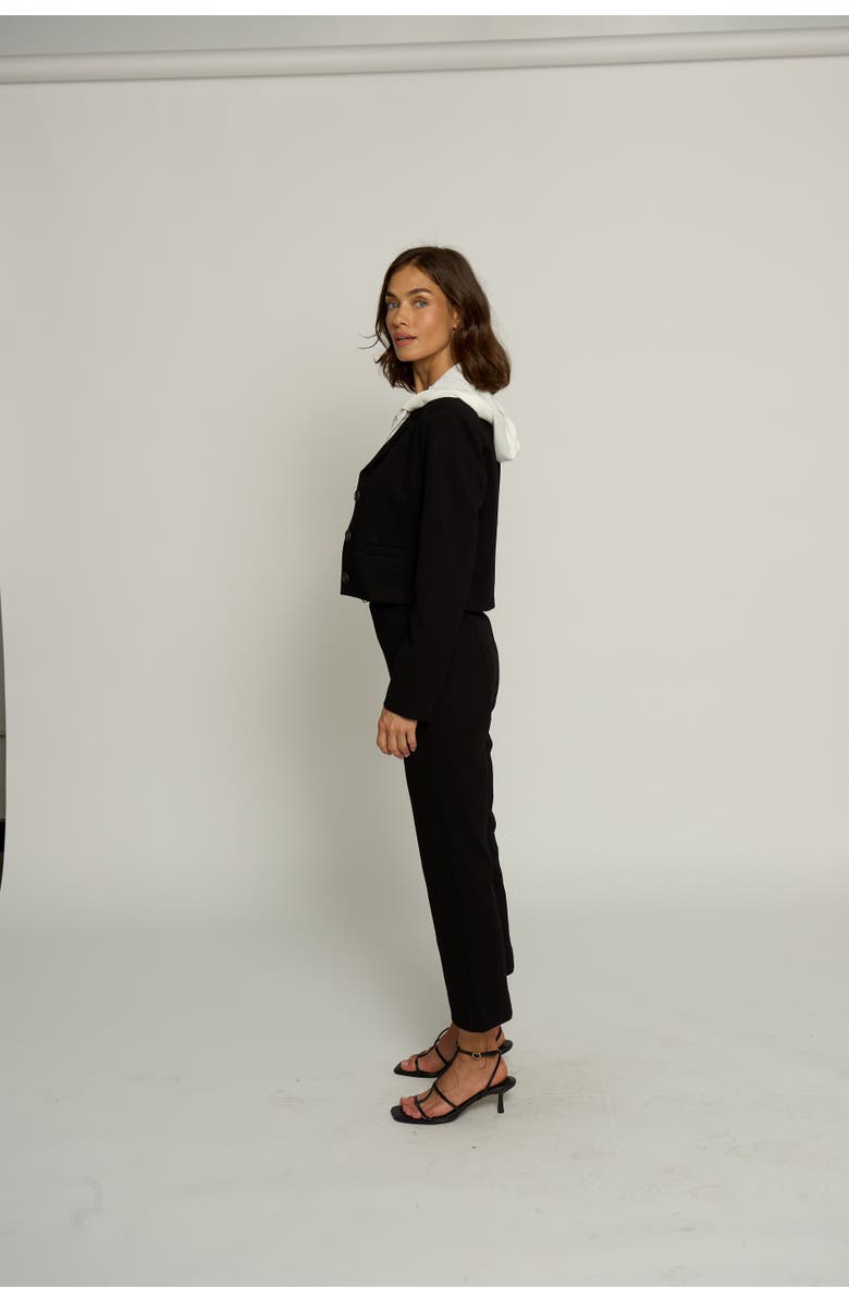 Central Park West CROPPED FITTED DICKEY JACKET, Alternate, color, 