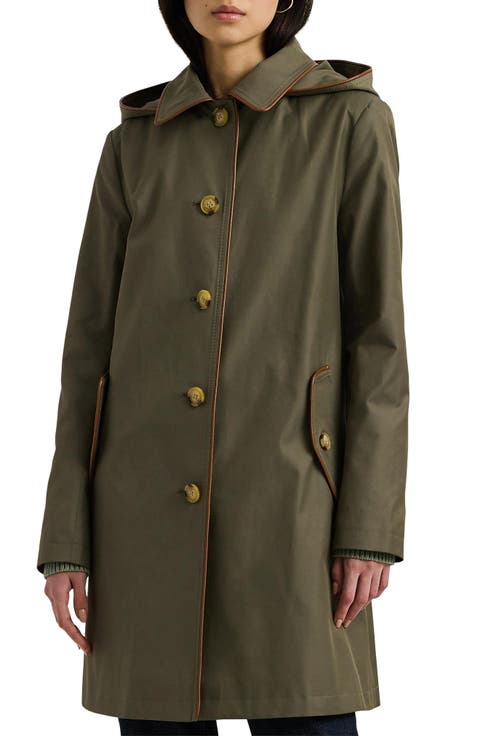 Cotton Blend Coat with Removable Hood