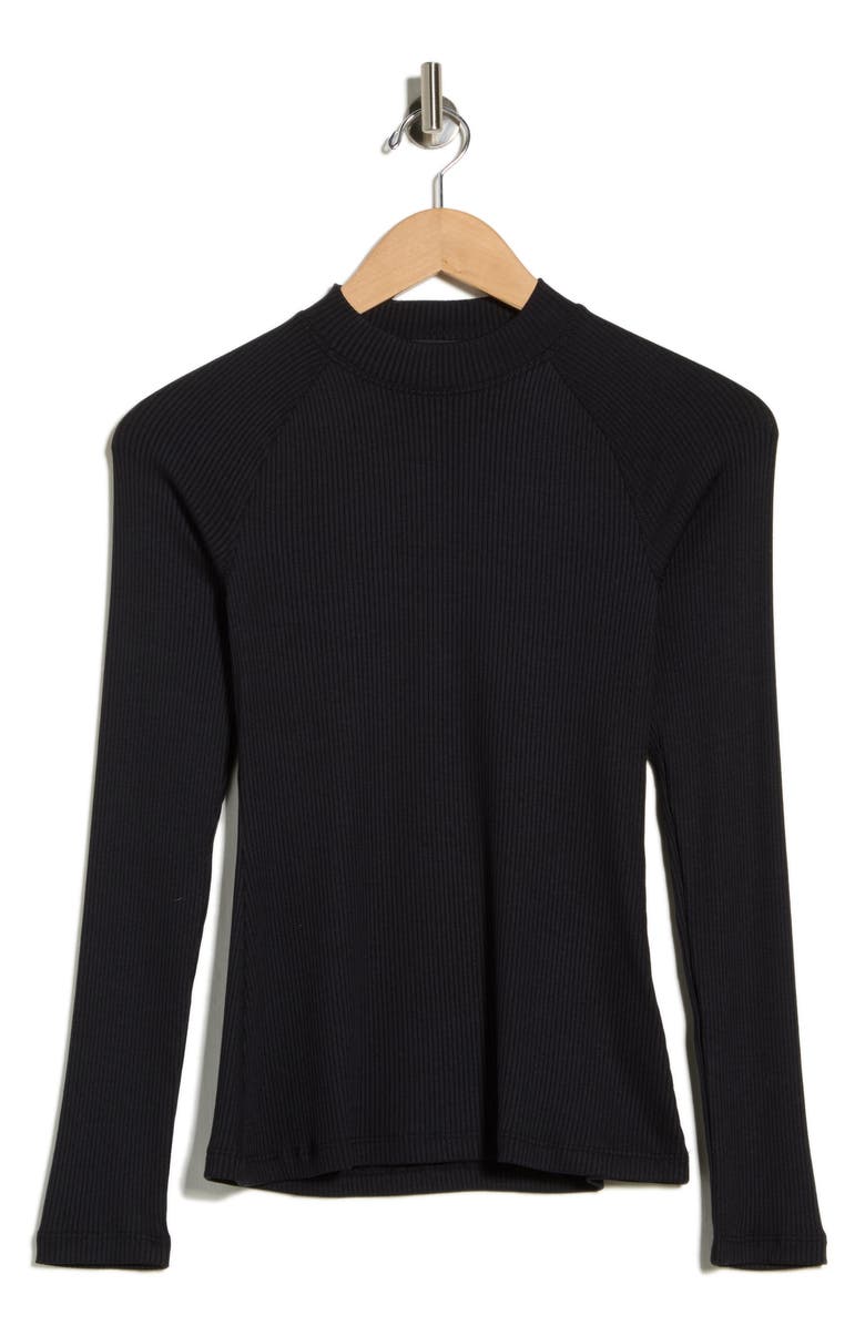 Beyond Yoga Contours Mock Neck Top, Alternate, color, Black