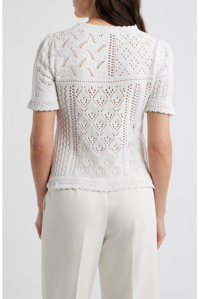 Lily Cotton Pointelle T-Shirt, Alternate, color, SKY WHITE