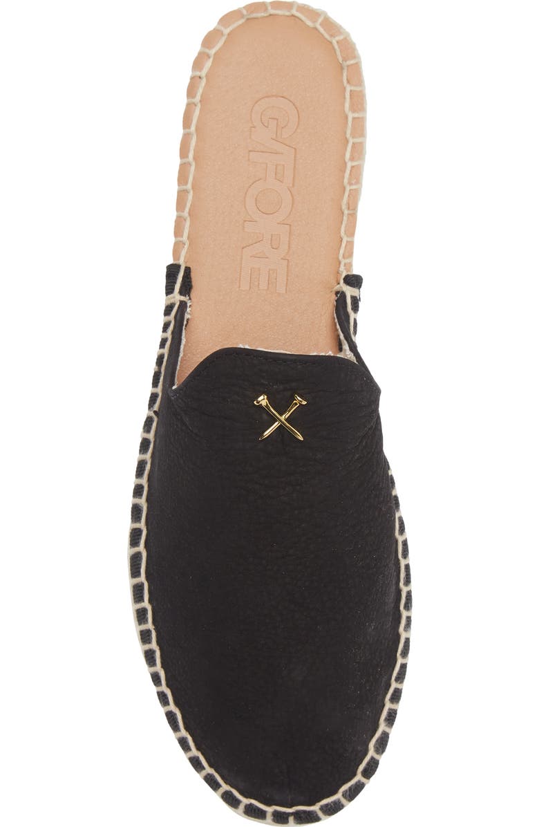 G/FORE Metal Tees Nubuck Espadrille Mule, Alternate, color, Onyx