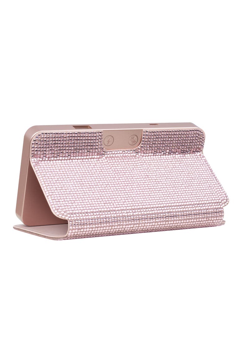 Riki Powerful LED Mirror & Power Bank, Alternate, color, SPARKLE ROSE GOLD