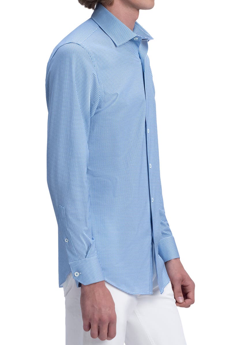 Bugatchi Tech Knit Stretch Cotton Button-Up Shirt, Alternate, color,