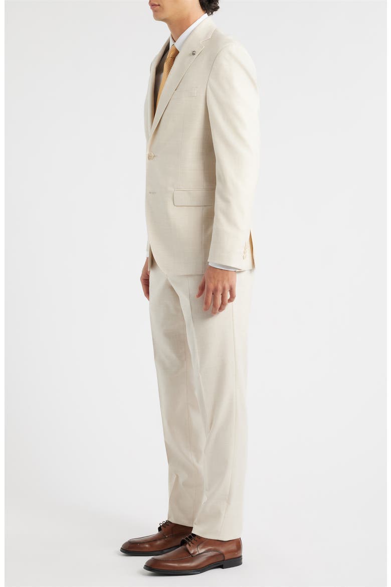 Midland Contemporary Fit Light Tan Wool & Cotton Blend Suit, Alternate, color, SAND