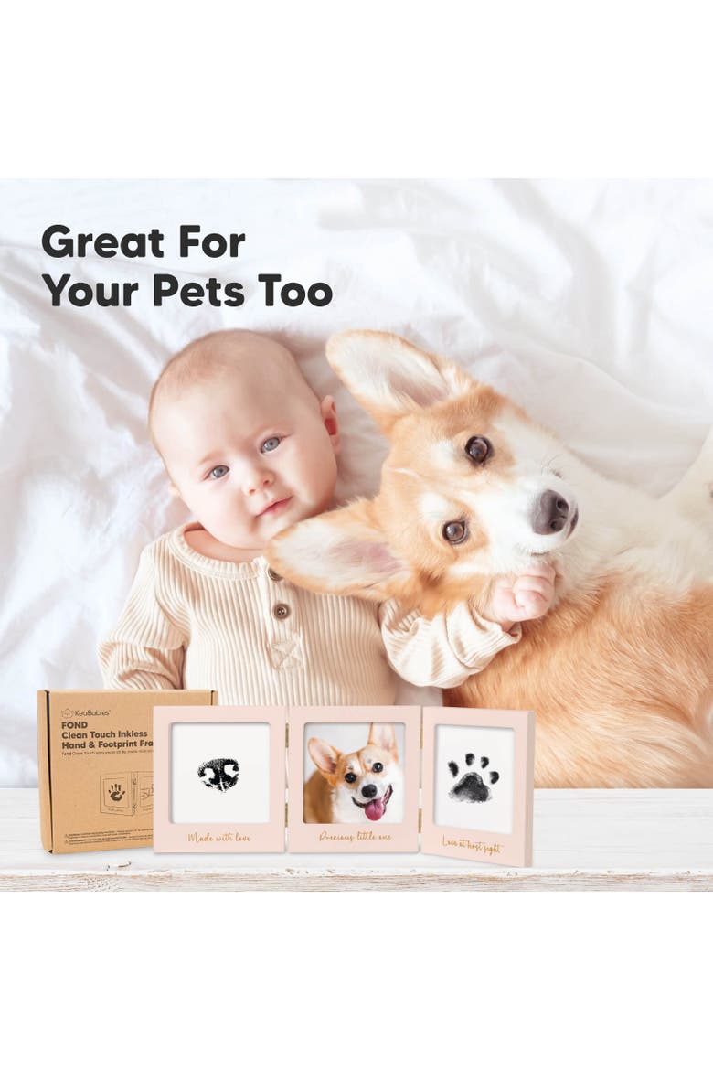 Fond Clean Touch Inkless Hand and Footprint Frame, Alternate, color, Petal Pink/Gold