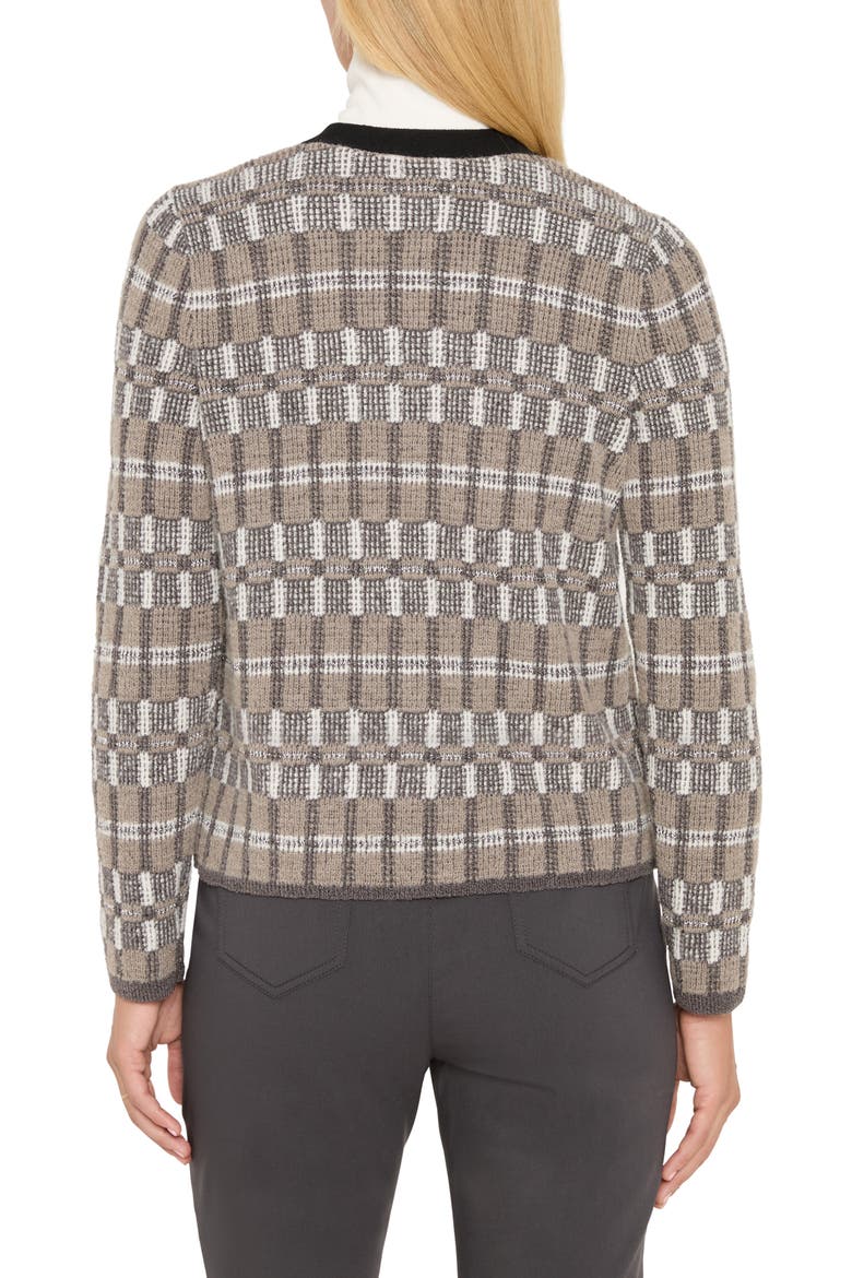 Grid Mix Cardigan, Alternate, color, BLACK MULTI