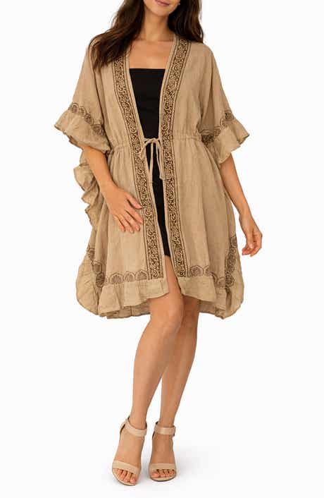 RANEES Embroidered Cotton Cover-Up